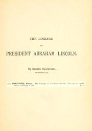 Cover of: The lineage of President Abraham Lincoln by Samuel Shackford