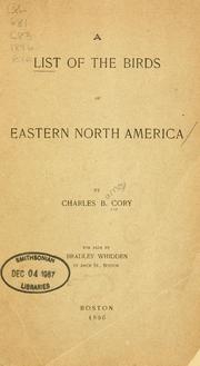 Cover of: list of the birds of eastern North America