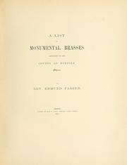 Cover of: List of monumental brasses remaining in the county of Norfolk ...