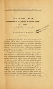 Cover of: Liste des mollusques récoltés par M. le capitaine de frégate Blaise au Tonkin et description d'espèces nouvelles