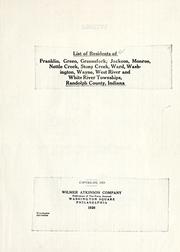 Cover of: List of residents of Franklin, Green, Greensfork, Jackson, Monroe, Nettle Creek, Stony Creek, Ward, Washington, Wayne, West River and White River Townships, Randolph County, Indiana.