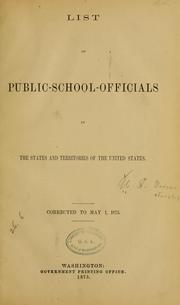 Cover of: List of public-school-officials in the states and territories of the United States