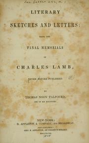 Cover of: Literary sketches and letters. by Charles Lamb