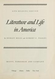 Cover of: Literature and life in America