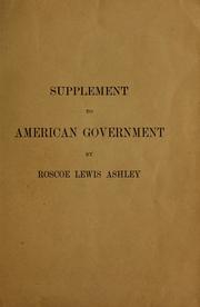 Cover of: American government for use in secondary schools, revised and rewritten