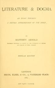 Cover of: Literature & dogma. by Matthew Arnold