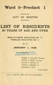 Cover of: List of residents. [title may vary]. by Boston, Massachusetts. Election Department., Boston, Massachusetts. Election Department.