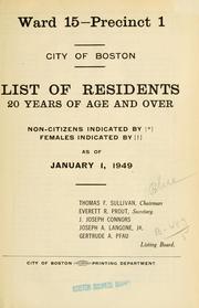 Cover of: List of residents. [title may vary]. | Boston, Massachusetts. Election Department.