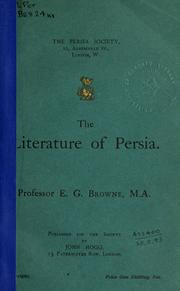 Cover of: The literature of Persia. by Edward Granville Browne