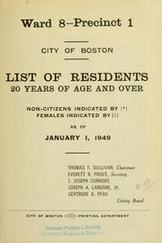 Cover of: List of residents. [title may vary]. by Boston, Massachusetts. Election Department., Boston, Massachusetts. Election Department.