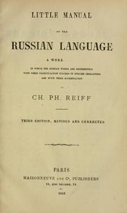 Cover of: Little manual of the Russian language | Reiff, Ch. Ph.