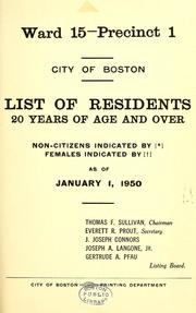 Cover of: List of residents. [title may vary]. by Boston, Massachusetts. Election Department., Boston, Massachusetts. Election Department.