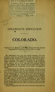 Cover of: Collegiate education in Colorado. by Thomas Nelson Haskell