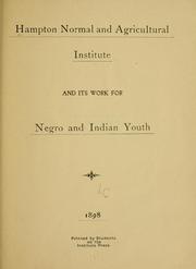 Cover of: Hampton normal and agricultural institute and its work for Negro and Indian youth