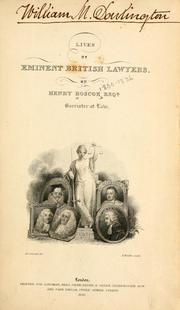 Cover of: Lives of eminent British lawyers