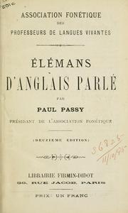 Cover of: Élémans d'anglais parlé.