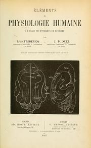 Cover of: Éléments de physiologie humaine: à l'usage des étudiants en médecine