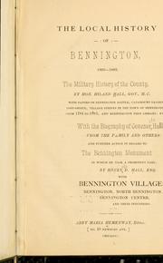 Cover of: local history of Bennington, 1860-1883.
