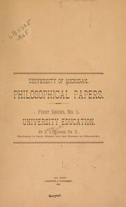Cover of: University education