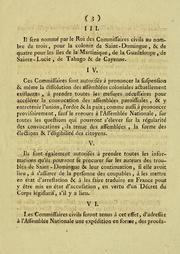 Cover of: Loi relative aux colonies & aux moyens d'y appaiser les troubles: donnée à Paris, le 4 avril 1792.
