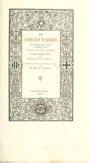 Cover of: Lo carcer d'amor. by Diego de San Pedro
