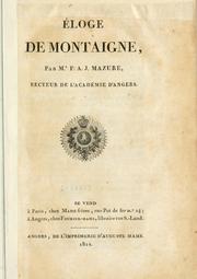 Cover of: Éloge de Montaigne.