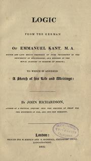 Cover of: Logic by Immanuel Kant