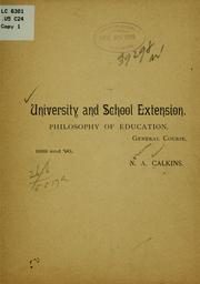 Cover of: Philosophy of education: General course 1889 and '90