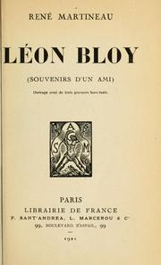 Cover of: Léon Bloy: souvenirs d'un ami.