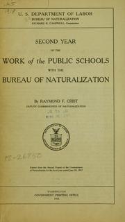 Cover of: Second year of the work of the public schools with the Bureau of naturalization