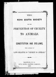 Cover of: Constitution and bye-laws with abstract of laws relative to  cruelty to animals | 
