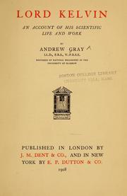 Cover of: Lord Kelvin by Andrew Gray
