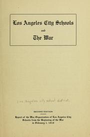 Cover of: Los Angeles city schools and the war.
