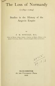 Cover of: The loss of Normandy (1189-1204) by Frederick Maurice Powicke