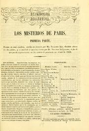 Cover of: Los misterios de Paris. Primera parte by Eugène Sue