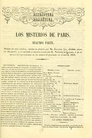 Cover of: Los misterios de Paris. Segunda parte by Eugène Sue