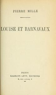 Cover of: Louise et Barnavaux.