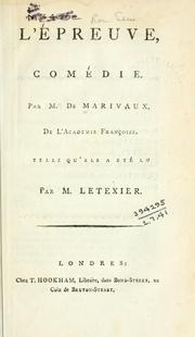 Cover of: épreuve: comédie, telle qu'ele a été lu par Letexier.