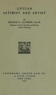 Cover of: Lucian by Francis Greenleaf Allinson