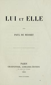 Cover of: Lui et elle by Paul de Musset