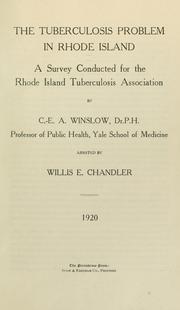 Cover of: The tuberculosis problem in Rhode Island