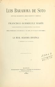 Cover of: Luis Barahona de Soto: estudio biografico, bibliografico y critico
