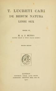 Cover of: Lucreti Cari De rerum natura libri sex by Titus Lucretius Carus