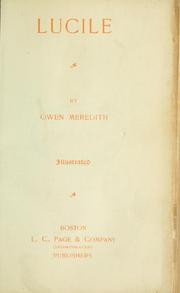 Cover of: Lucile by Robert Bulwer Lytton