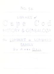 Cover of: The Lumbert or Lombard family