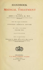 Cover of: Handbook of medical treatment by John C. Da Costa