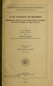 Cover of: Lung capacity of children