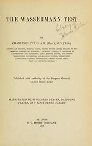 Cover of: The Wassermann test