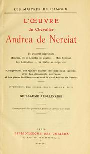Cover of: L' uvre du chevalier Andréa de Nerciat: introduction, essai bibliographique, analyses et notes