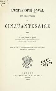 Cover of: L' Université Laval et les fêtes du cinquantenaire by Roy, Camille